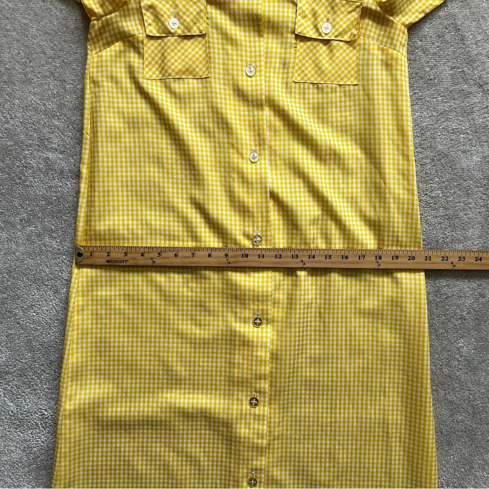 STELLA FAGIN GINGHAM PRINT BUTTON DOWN DRESS LIGHTWEIGHT COTTAGECORE PRAIRIE - Picture 7 of 10